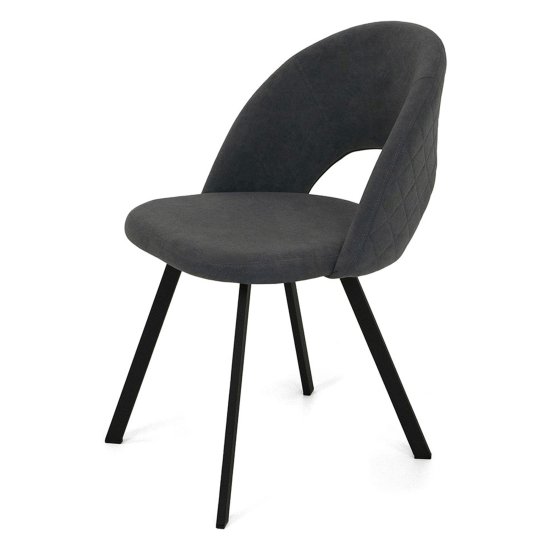 Стул с черными ножками серый из велюра (арт 21729) Фото 1