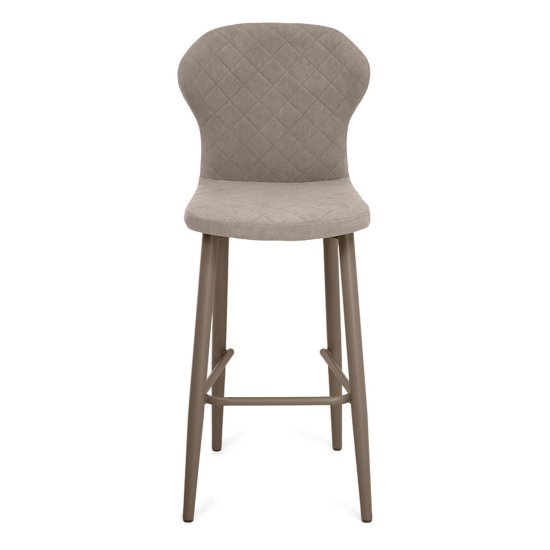 Барный стул мягкий бежевый велюровый (арт 34148) Фото 4