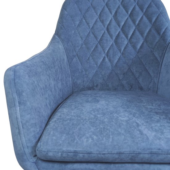 Стул-кресло с белыми ножками мягкий синий (арт 29530) Фото 3
