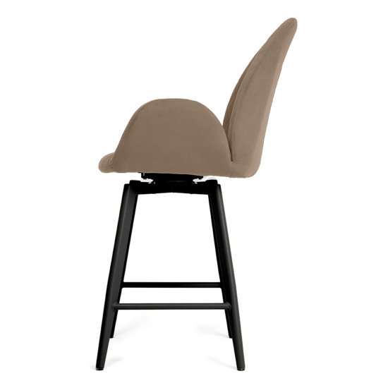 Барный стул на металлокаркасе мягкий велюровый (арт 33593) Фото 3