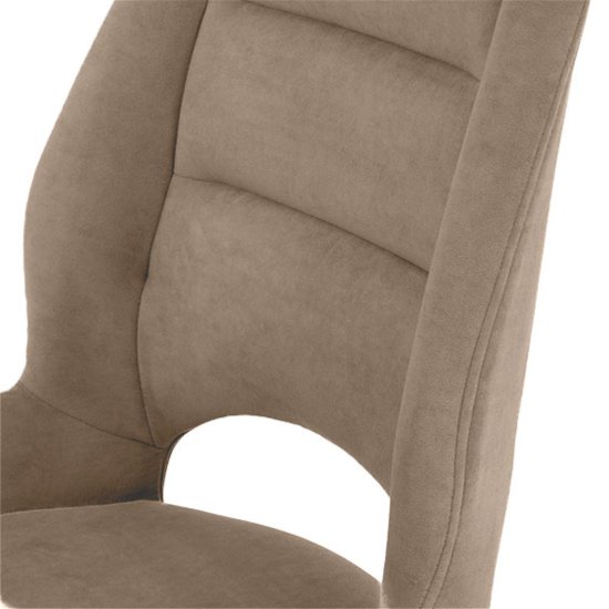 Стул на металлокаркасе мягкий бежевый из велюра (арт 35459) Фото 8