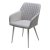 Стул-кресло на металлокаркасе серый с обивкой из велюра (арт 33449)