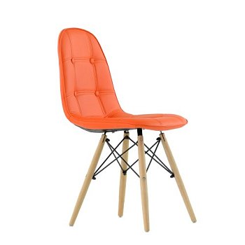 Стул для кухни деревянный мягкий оранжевый eames (арт 6041) - Фото 2