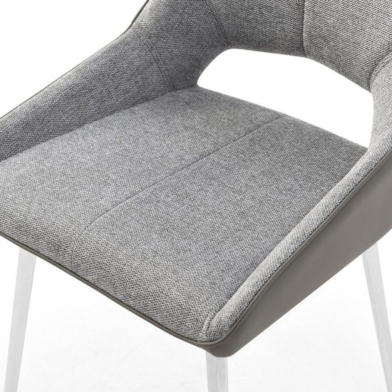 Стул для кухни дизайнерский мягкий серый (арт 28608) Фото 8