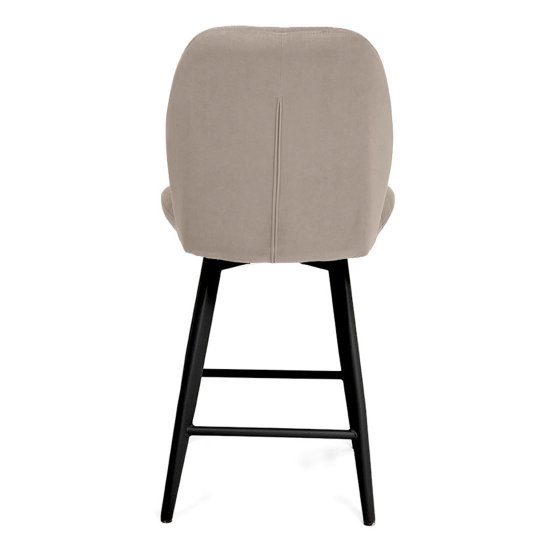 Стул полубарный металлический кремовый из велюра (арт 33552) Фото 6