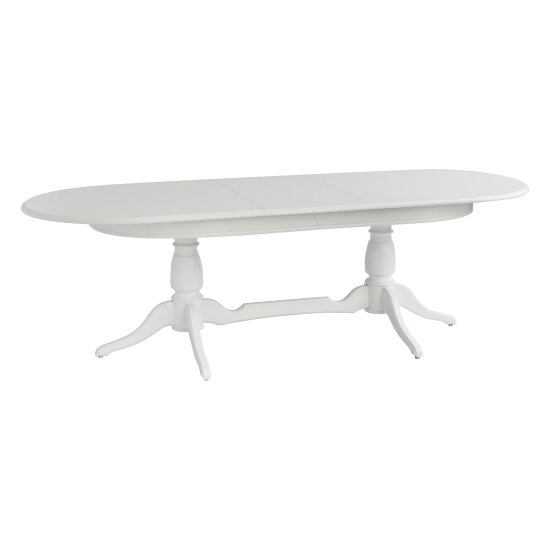 Стол раздвижной овальный деревянный белый классический (арт 7017) Фото 3