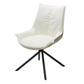 Стул на металлокаркасе с мягким сидением слоновая кость (арт 33641) - Фото 2