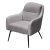 Полукресло металлическое с мягкой обивкой серое (арт 33946)