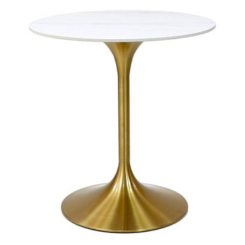 Стол белый на одной ножке D-70 см (арт 32114) - Фото 2