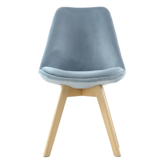 Стул для кухни деревянный мягкий голубой современный (арт 11895) Фото 2