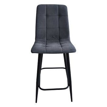 Стул полубарный на металлическом каркасе серый (арт 23939) - Фото 2