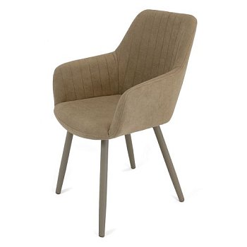 Стул мягкий бежевый из велюра (арт 22138) - Фото 2