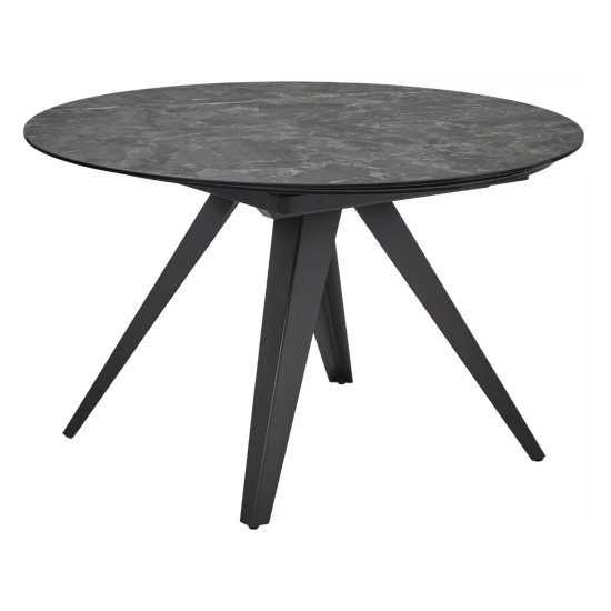 Стол обеденный раскладной круглый керамический серый (арт 33337) Фото 1