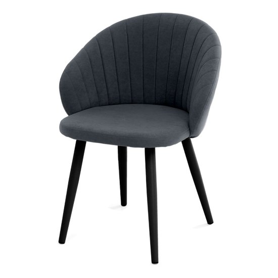 Стул на металлокаркасе мягкий серый из велюра (арт 23313) Фото 1