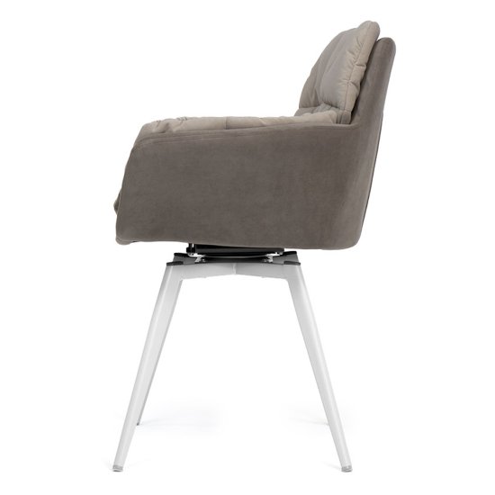 Стул на металлокаркасе мягкий слоновая кость современный (арт 33633) Фото 3