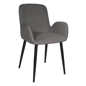 Стул-кресло на каркасе из металла серый из велюра (арт 33163) - Фото 2