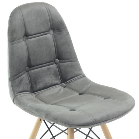Стул дизайнерский с мягкой обивкой серый eames (арт 12202) Фото 4