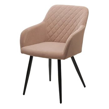 Стул-кресло на каркасе из металла с мягкой обивкой бежевый (арт 31403) - Фото 2