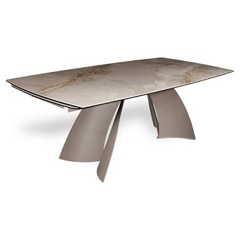 Стол обеденный раздвижной прямоугольный из керамогранита (арт 35660) - Фото 2