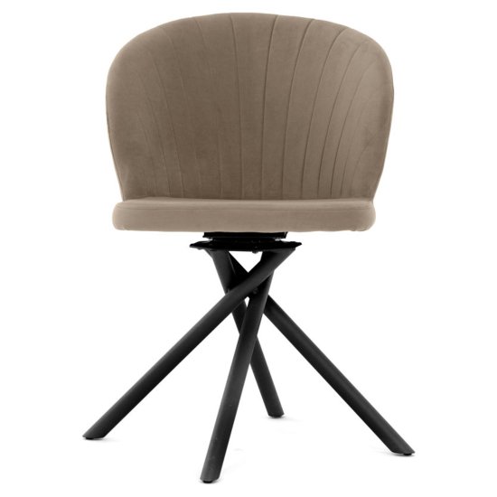 Стул обеденный мягкий слоновая кость из велюра (арт 35332) Фото 7