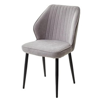 Стул на металлокаркасе с мягким сидением серый велюровый (арт 29041) - Фото 2