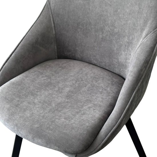 Стул на металлокаркасе мягкий серый из велюра (арт 30755) Фото 2