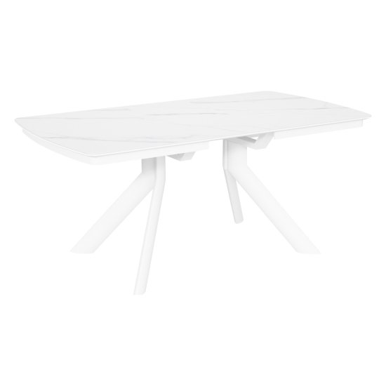 Стол раскладной керамический белый на одной ножке (арт 34257) Фото 2