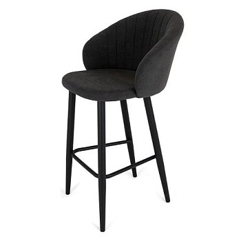 Барный стул на металлическом каркасе мягкий коричневый (арт 25457) - Фото 2