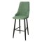 Стул барный на металлическом каркасе мягкий зеленый велюровый (арт 23100)