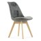 Стул с мягким сидением серый из велюра (арт 11896)