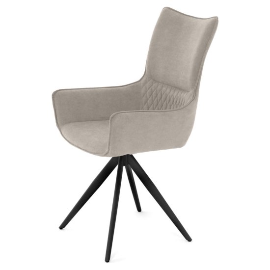 Стул дизайнерский мягкий слоновая кость из велюра (арт 35568) Фото 2