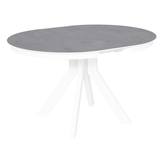 Стол раскладной круглый с керамическим покрытием белый (арт 33493) Фото 3
