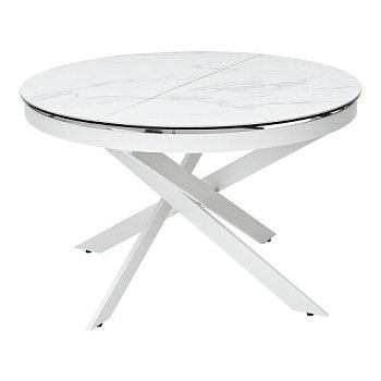 Стол раздвижной круглый с керамической столешницей под мрамор (арт 6789) - Фото 2