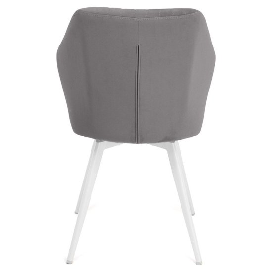 Стул на металлокаркасе серый из велюра (арт 25780) Фото 6