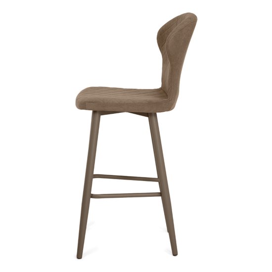 Стул барный на металлокаркасе мягкий бежевый современный (арт 34147) Фото 3