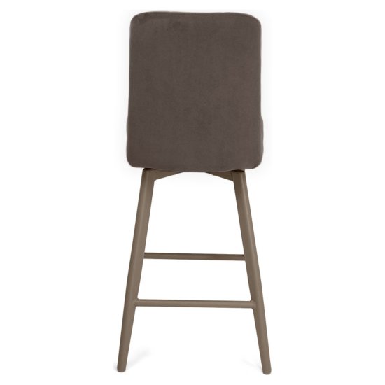 Стул полубарный бежевый из велюра (арт 35359) Фото 6