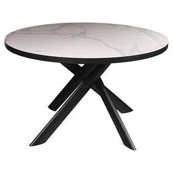 Стол раскладной круглый из керамогранита на одной ноге (арт 35250) - Фото 2