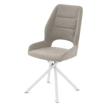 Стул на металлическом каркасе с мягкой обивкой кремовый (арт 35451) - Фото 2