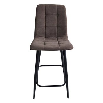 Полубарный стул с черными ножками мягкий (арт 23936) - Фото 2