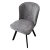 Стул на металлическом каркасе мягкий серый с обивкой из велюра (арт 29478)