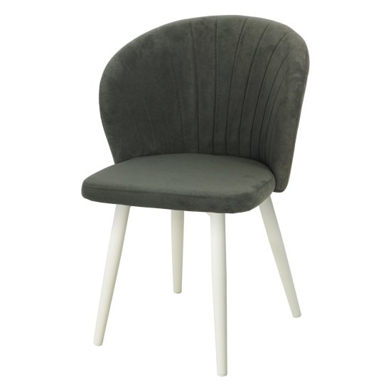 Стул ножки белые серый велюровый (арт 22409) Фото 1