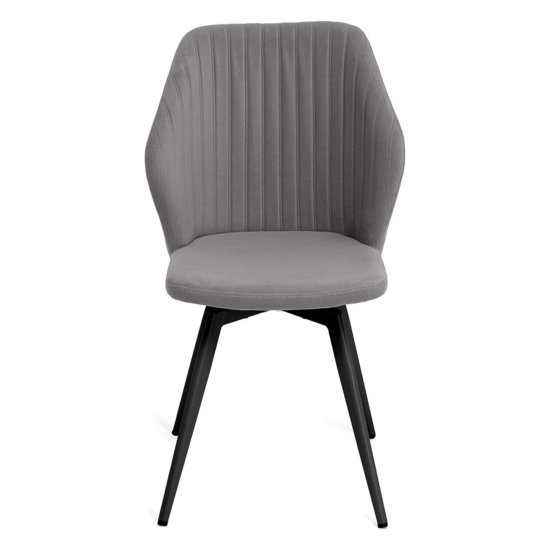 Стул металлический ножки черные серый из велюра (арт 25812) Фото 5