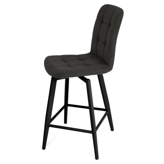 Полубарный стул мягкий коричневый из велюра (арт 35367) Фото 7