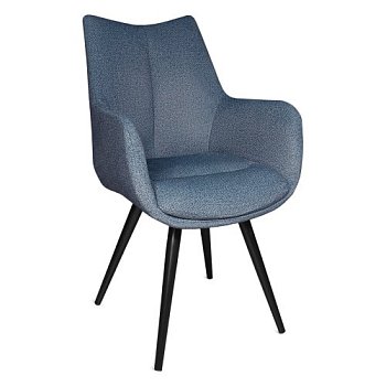 Полукресло металлическое с черными ножками синее (арт 34642) - Фото 2