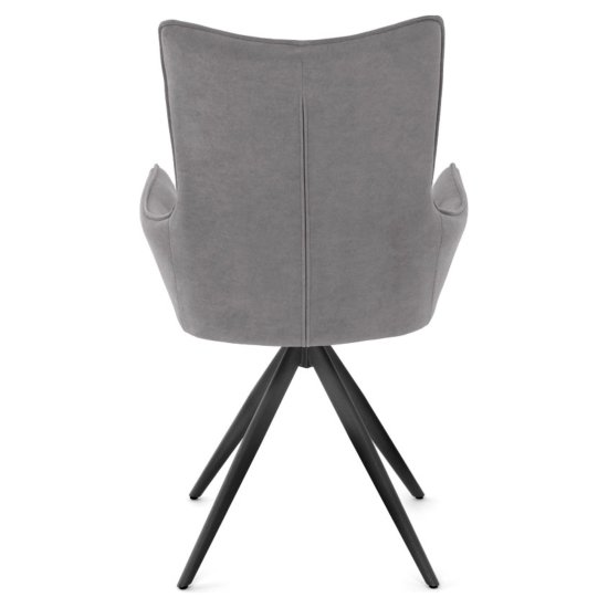 Стул дизайнерский на металлокаркасе с подлокотниками серый (арт 35575) Фото 6
