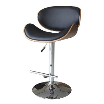 Стул барный хромированный черный регулируемый (арт 31466) - Фото 2