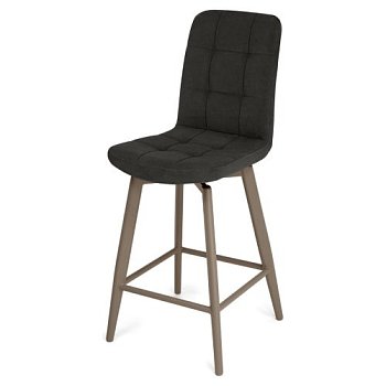 Полубарный стул на металлическом каркасе мягкий из велюра (арт 35361) - Фото 2