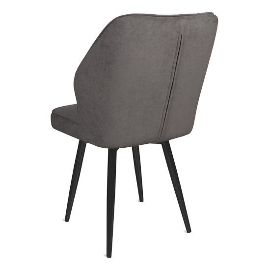 Стул на металлокаркасе мягкий серый из бархата (арт 31734) Фото 2