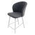 Стул полубарный на металлокаркасе серый из велюра (арт 22527)
