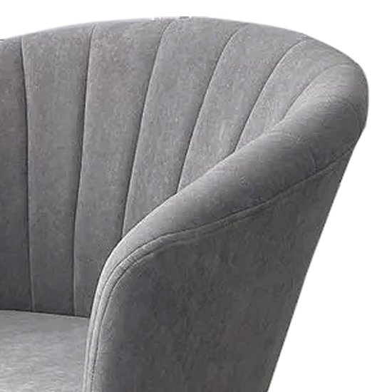 Стул с подлокотниками серый из велюра (арт 33483) Фото 2
